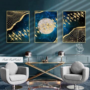 RealMadrid Üçlü Tablo Siyah - 70x100 CM