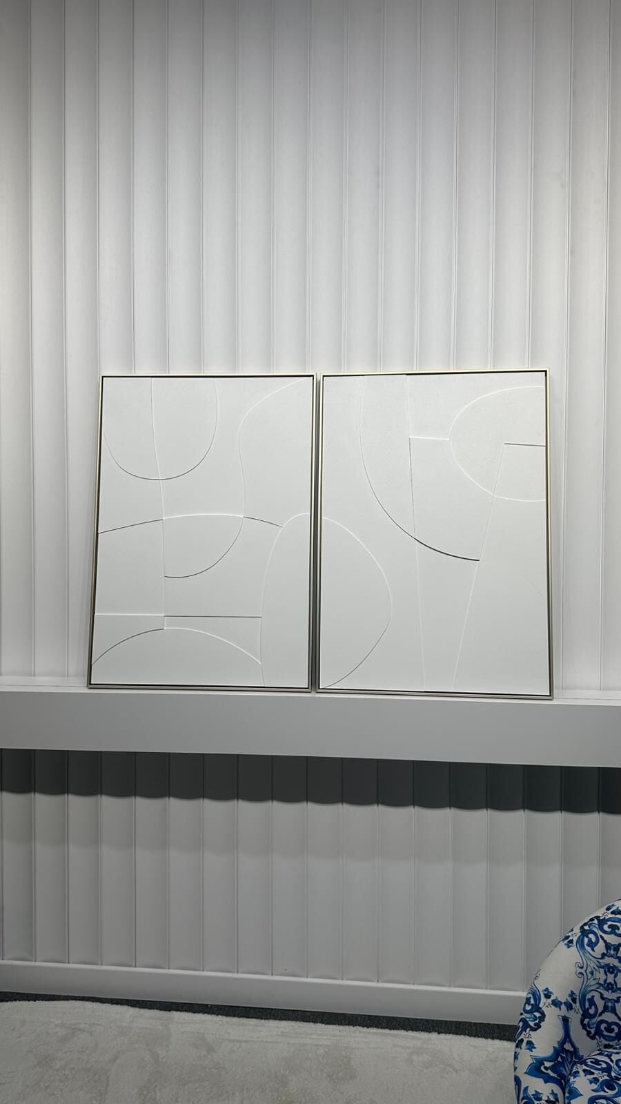 Metal Çerçeveli 3 Boyutlu Dokulu İkili Tablo - Geometri Sessizliği