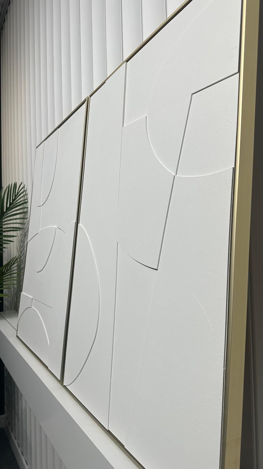 Metal Çerçeveli 3 Boyutlu Dokulu İkili Tablo - Geometri Sessizliği