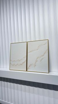 Dijital Baskılı Metal Çerçeveli Camlı İkili Dekoratif Tablo - Arel