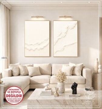 Dijital Baskılı Metal Çerçeveli Camlı İkili Dekoratif Tablo - Arel