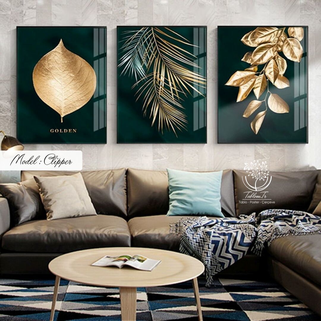 Clipper Üçlü Tablo Gold - 70x100 CM