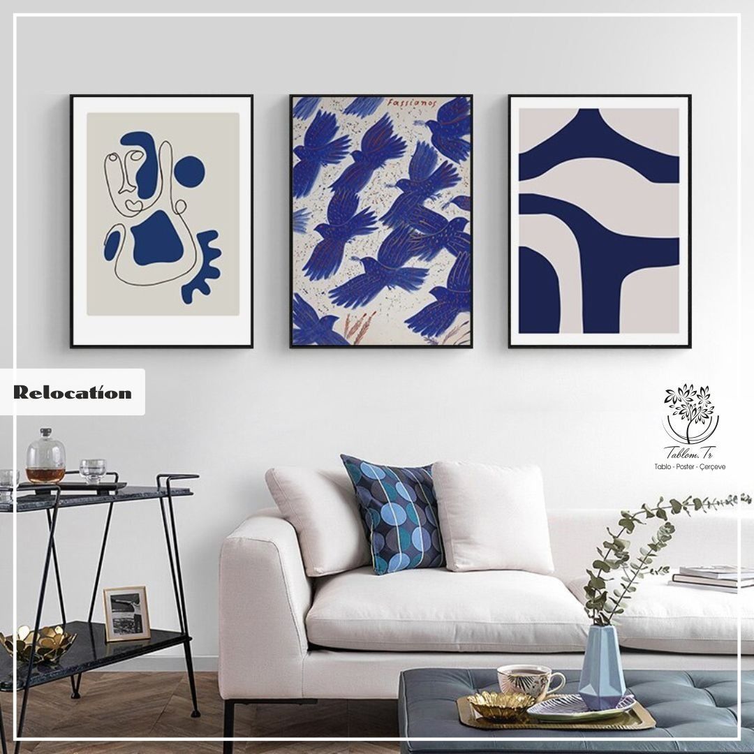 Relocation Üçlü3 Tablo Gold - 70x100 CM