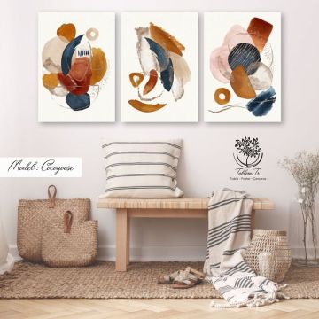 Cocogoose Üçlü Tablo Gümüş - 30x40 CM