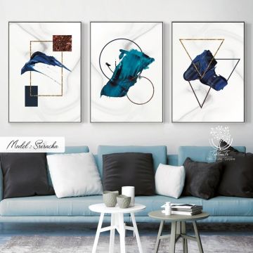 Sriracha Üçlü Tablo Gümüş - 40x50 CM