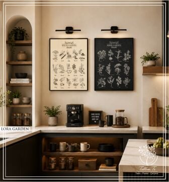 Dijital Baskılı Metal Çerçeveli Camlı İkili Dekoratif Tablo - Lora Garden