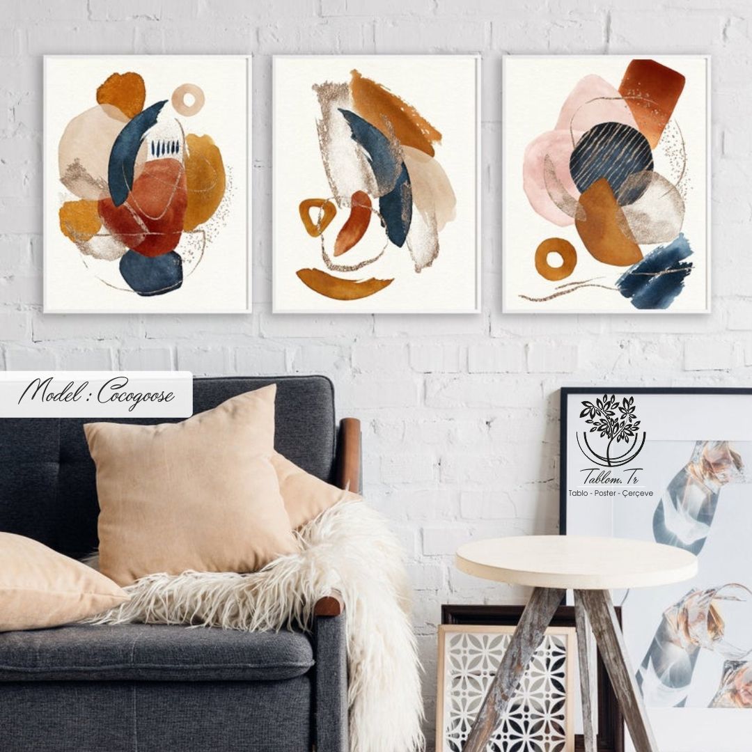 Cocogoose Üçlü Tablo Siyah - 70x100 CM