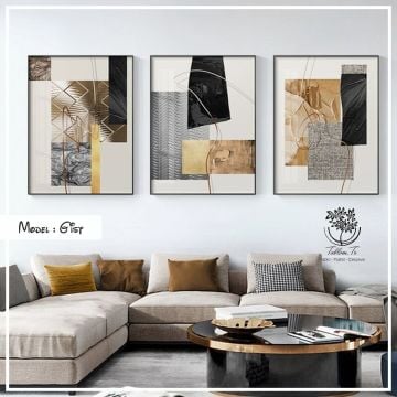 Gist Üçlü Tablo Siyah - 40x50 CM