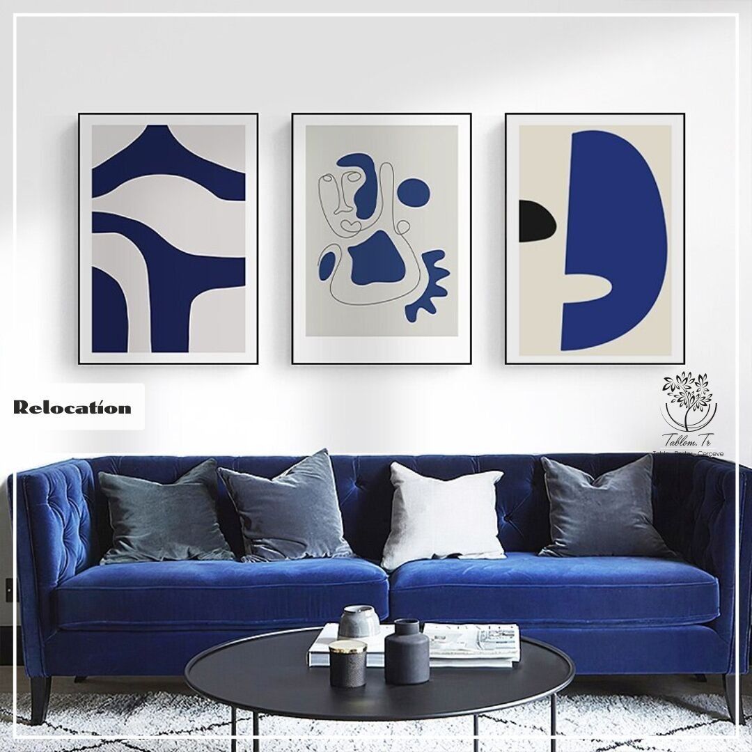 Relocation Üçlü4 Tablo Siyah - 70x100 CM