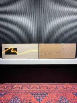 Dijital Baskılı Metal Çerçeveli Gerçek Camlı 2'li Tablo - Minimal İzler Model A