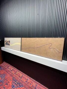 Dijital Baskılı Metal Çerçeveli Gerçek Camlı 2'li Tablo - Minimal İzler Model A