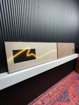 Dijital Baskılı Metal Çerçeveli Gerçek Camlı 2'li Tablo - Minimal İzler Model A