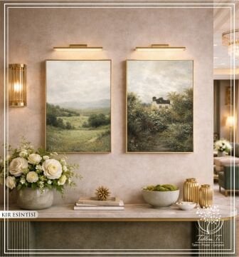 Dijital Baskılı Metal Çerçeveli Camlı İkili Dekoratif Tablo - Kır Esintisi