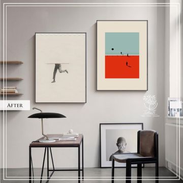 After İkili Set Tablo Gümüş - 50x70 CM