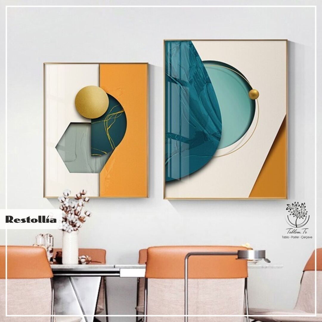 Restollia İkili Tablo Gümüş - 50x70 CM