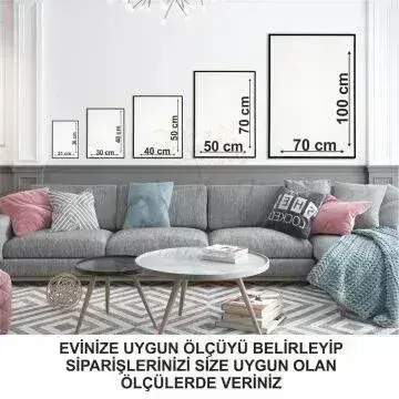 Dijital Baskılı Metal Çerçeveli Camlı Üçlü Dekoratif Tablo - Mavinin Formu