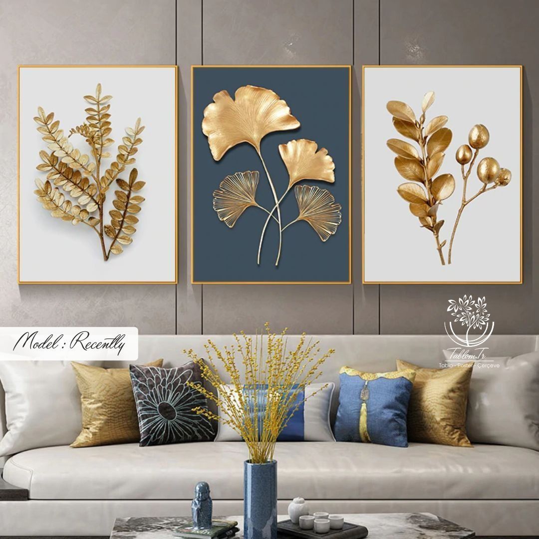 Recently Üçlü3 Tablo Siyah - 21x30 CM