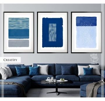Creatify Üçlü Set Tablo Gümüş - 70x100 CM