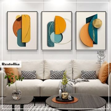 Restollia Üçlü Tablo Gümüş - 70x100 CM