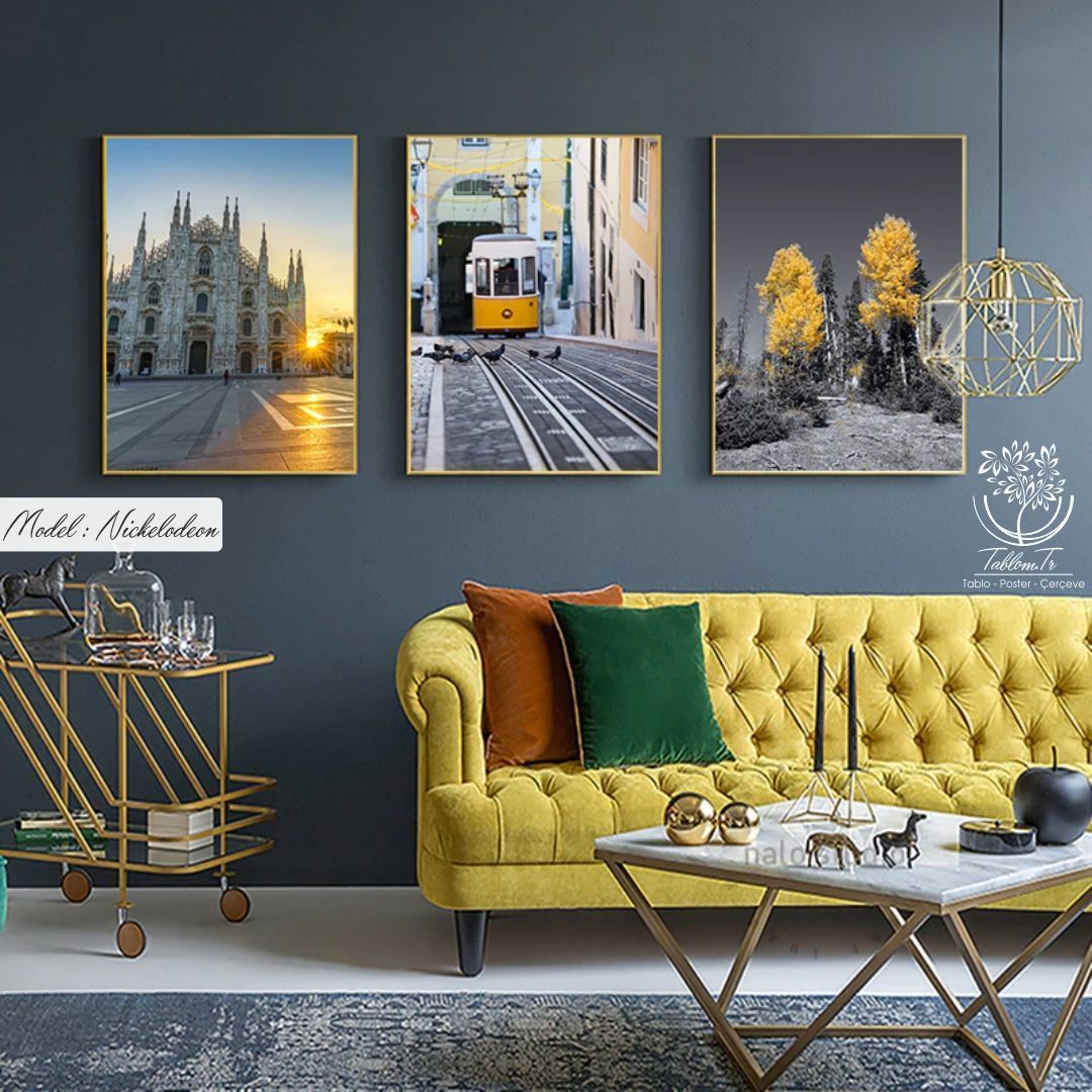 Nickelodeon Üçlü Tablo Gümüş - 70x100 CM