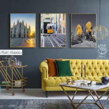 Nickelodeon Üçlü Tablo Gümüş - 70x100 CM