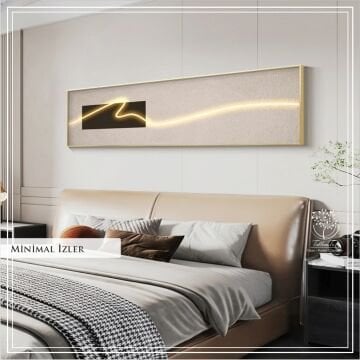 Dijital Baskılı Metal Çerçeveli Gerçek Camlı Teklli Tablo - Minimal İzler