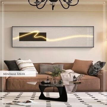 Dijital Baskılı Metal Çerçeveli Gerçek Camlı Teklli Tablo - Minimal İzler