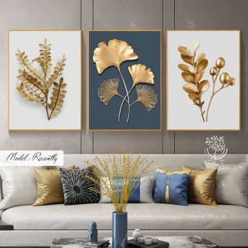Recently Üçlü3 Tablo Siyah - 70x100 CM