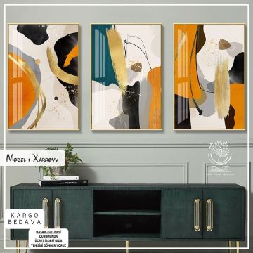 Xarrovv Üçlü Tablo Gümüş - 70x100 CM