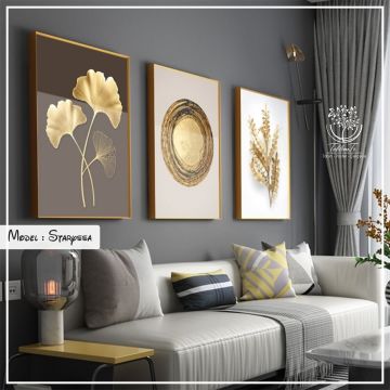 Staryssa Üçlü Tablo Siyah - 50x70 CM