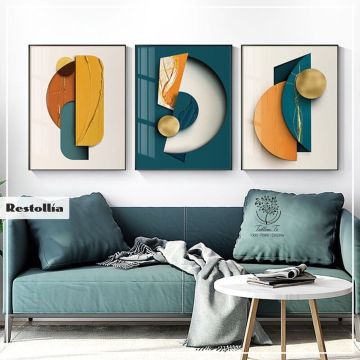 Restollia Üçlü2 Tablo Beyaz - 50x70 CM