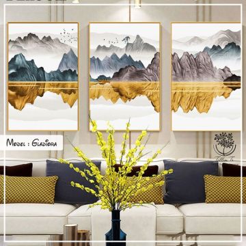 Gladiora Üçlü Tablo Gümüş - 40x50 CM