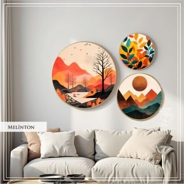 Melinton Yuvarlak Çerçeveli Camlı Tablo