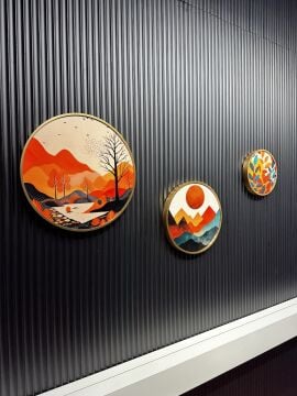 Melinton Yuvarlak Çerçeveli Camlı Tablo