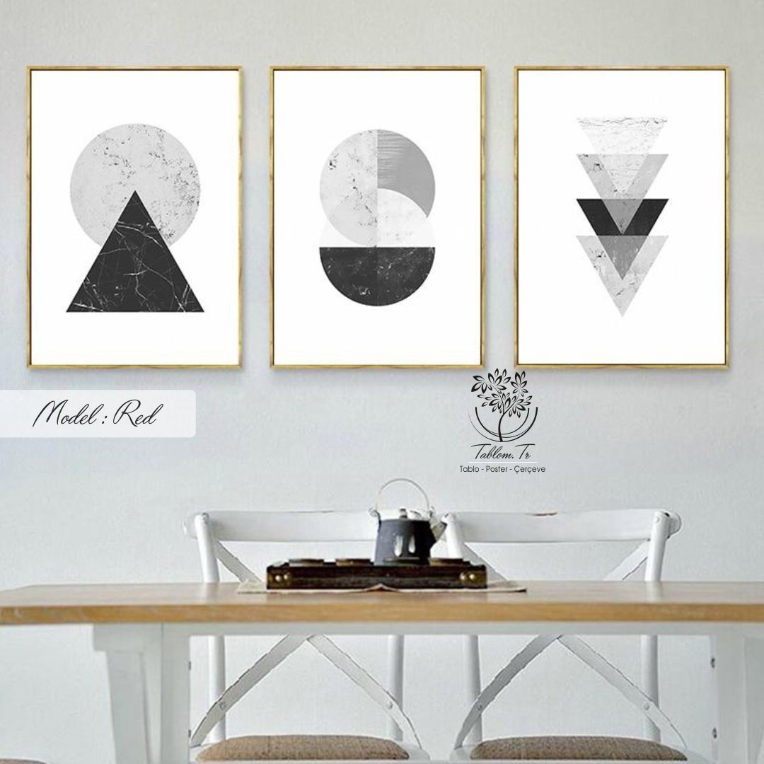 Red Üçlü Tablo Siyah - 50x70 CM