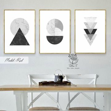 Red Üçlü Tablo Siyah - 50x70 CM