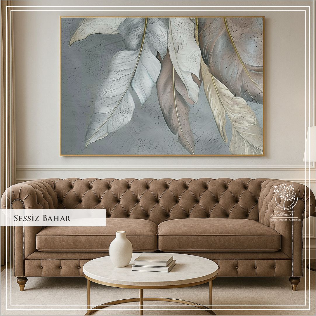 Metal Çerçeceli Camlı Sessiz Bahar Tekli Tablosu