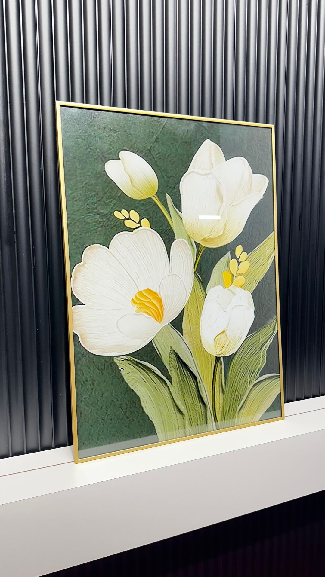 Dijital Baskılı Metal Çerçeceli Camlı Tekli Tablo - Pastel Buket