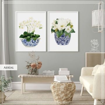 Aerial1 İkili Set Tablo Beyaz - 40x50 CM