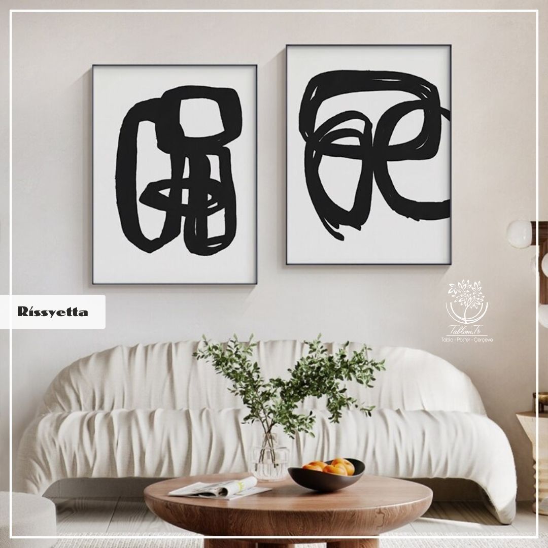 Rissyetta İkili Tablo Beyaz - 40x50 CM