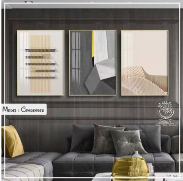 Condensed Üçlü2 Tablo Gümüş - 40x50 CM