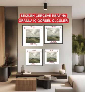 Metal Çerçeveli Gercek Camlı 2'li Tablo - Soft Vintage