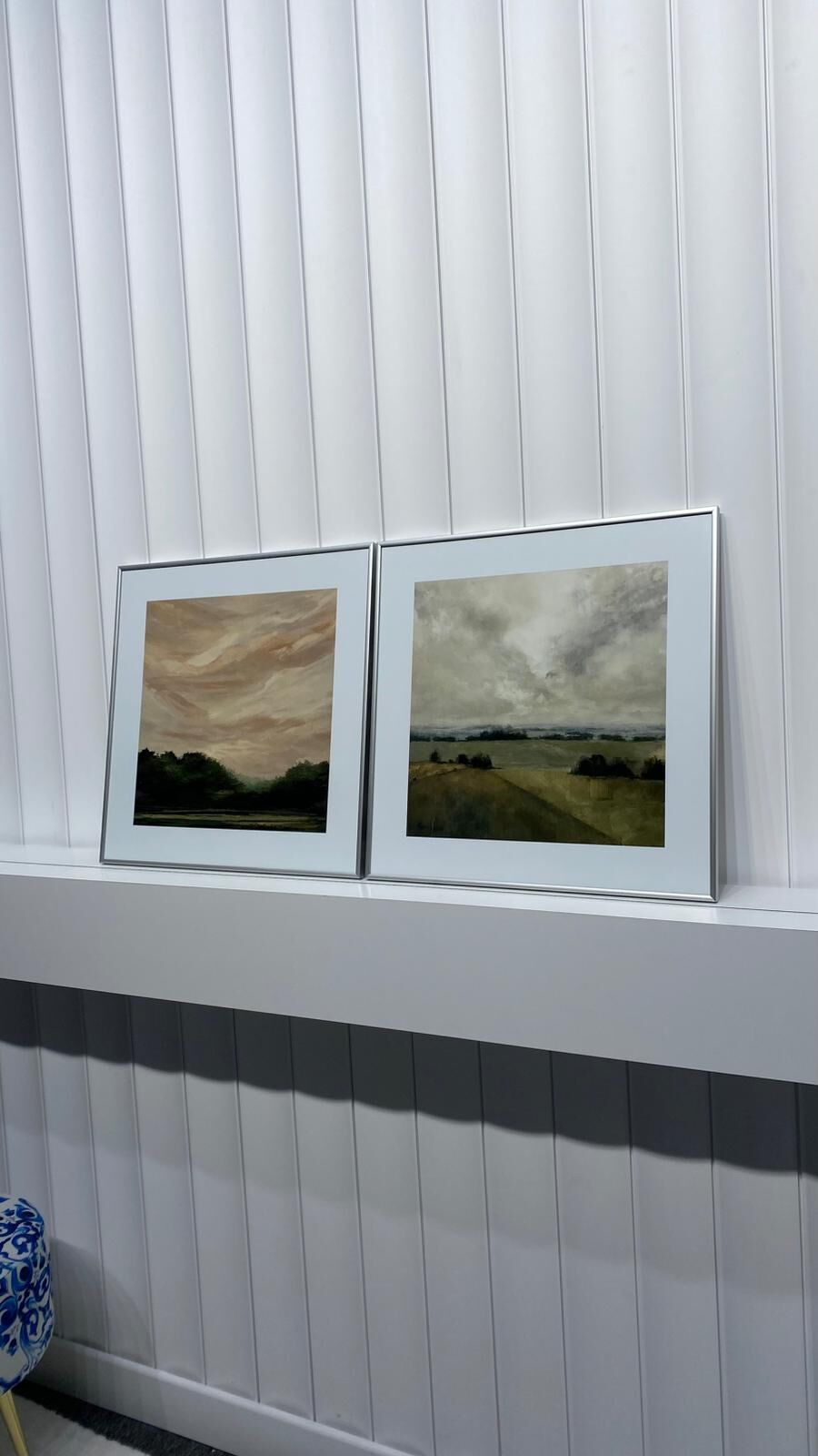 Metal Çerçeveli Gercek Camlı 2'li Tablo - Soft Vintage