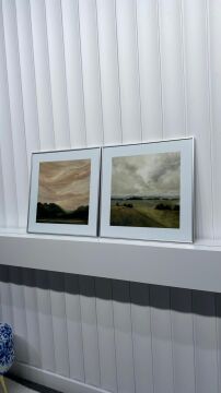 Metal Çerçeveli Gercek Camlı 2'li Tablo - Soft Vintage