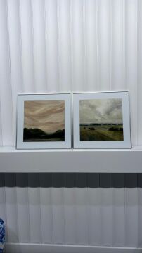 Metal Çerçeveli Gercek Camlı 2'li Tablo - Soft Vintage