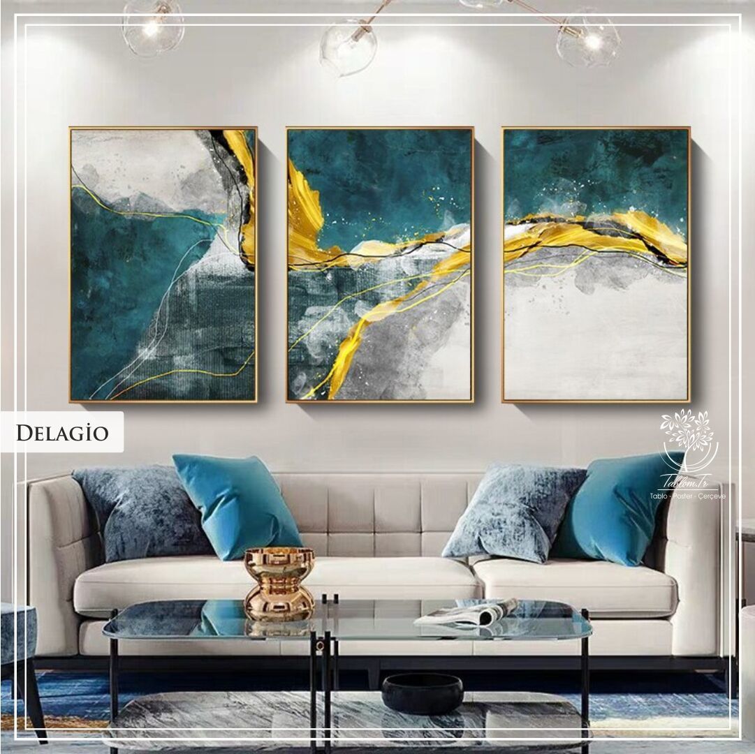 Delagio Üçlü Set Tablo Beyaz - 50x70 CM