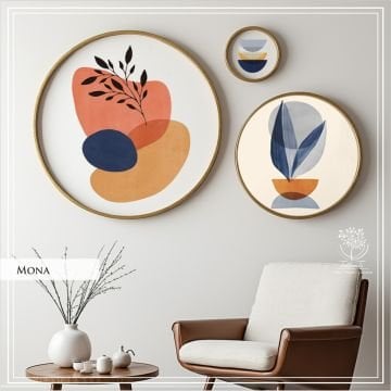 Mona Yuvarlak Çerçeveli Camlı Tablo