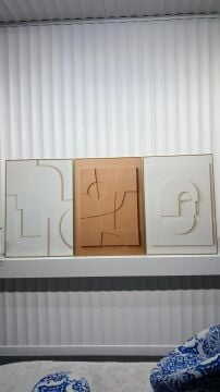 Dijital Baskılı Metal Çerçeveli Camlı Üçlü Dekoratif Tablo - Trio