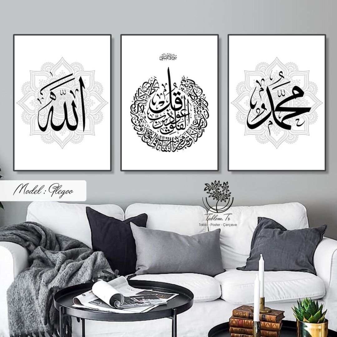 Glegoo Üçlü Tablo Beyaz - 70x100 CM