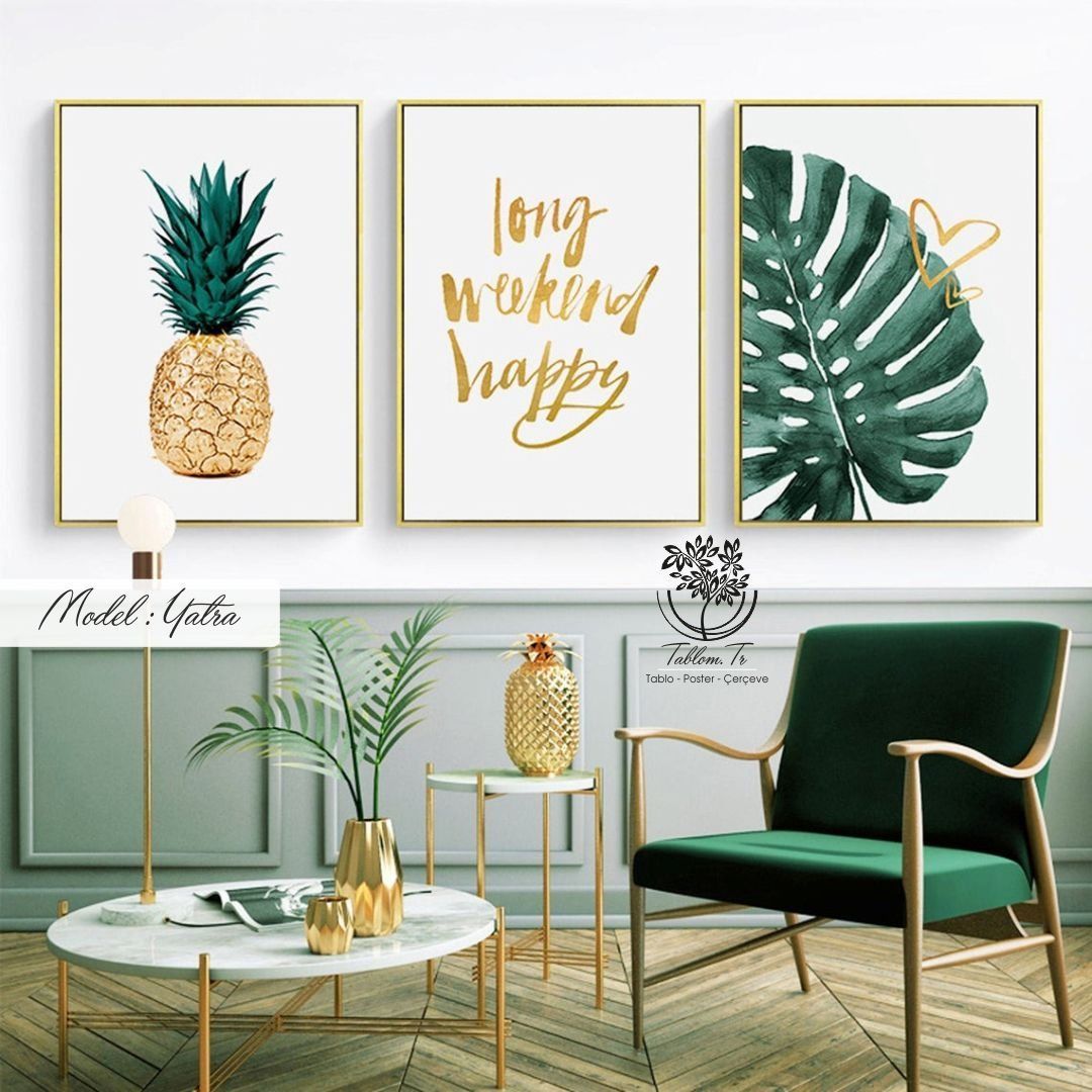 Yatra Üçlü Tablo Siyah - 40x50 CM